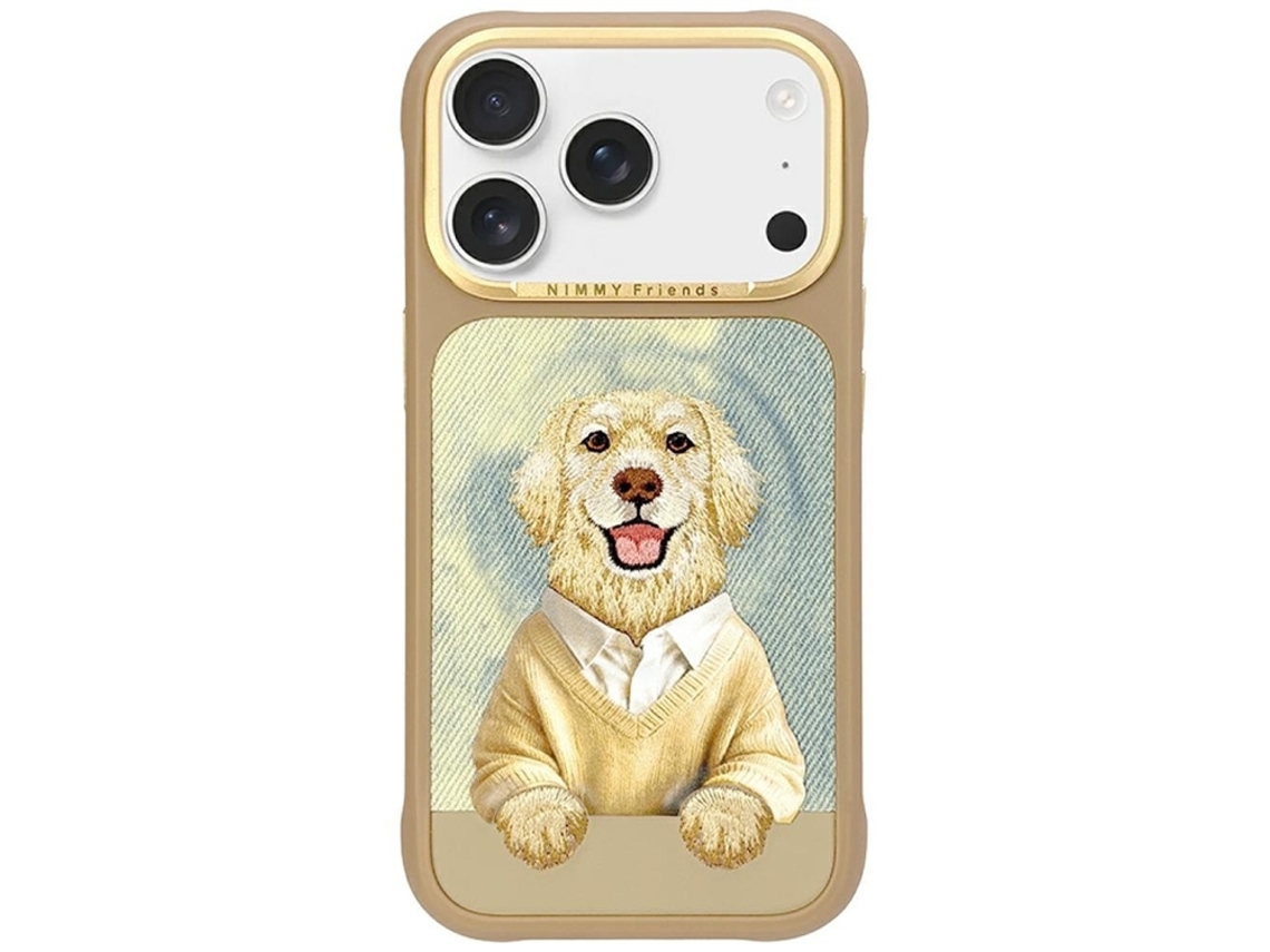 Capa Nimmy Mobile Para Iphone 17 Pro Magsafe Série Gentle Pets Com Estampa De Cachorro - Marrom
