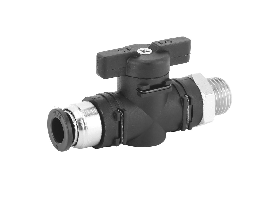 Válvula Manual Neumática Conector Rápido 8mm Rosca Bspp Macho Bc8 03