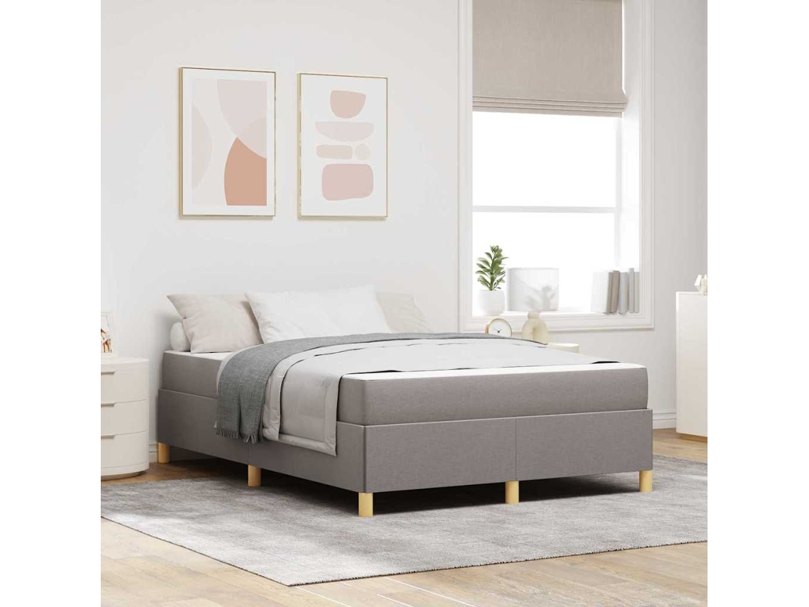 Vidaxl Estrutura Da Cama Cinzento-acastanhado 140 X 190 Cm Tecido
