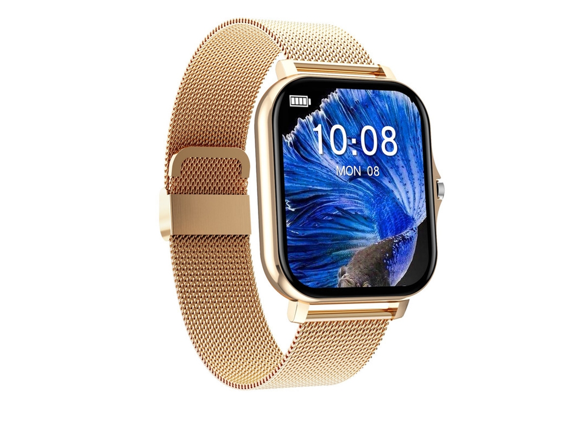 Smart Watch Gt20 Chamada Bluetooth Monitoramento de Glicose no Sangue e Frequência Cardíaca Aço Dourado GODTVAGT