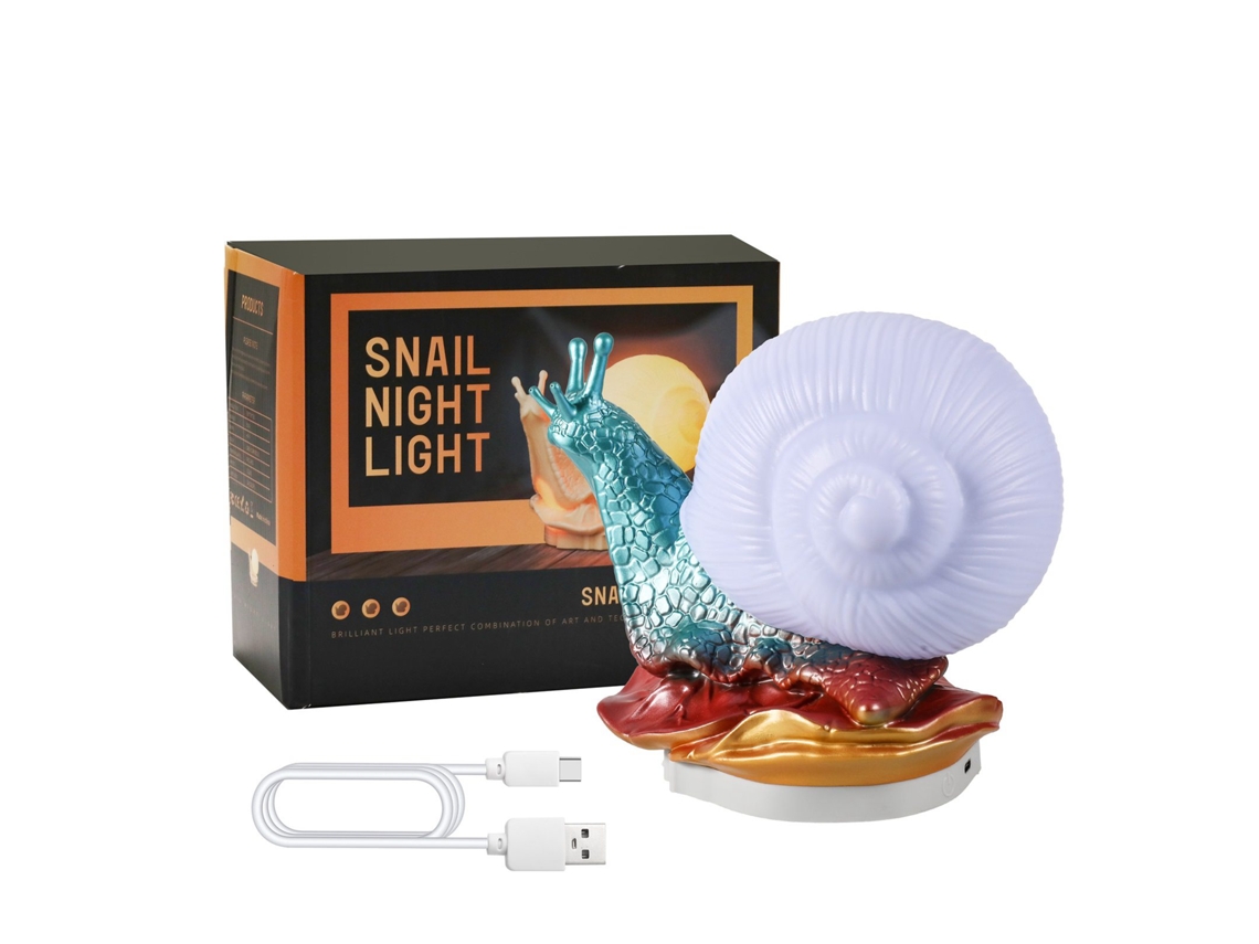 Rebe-lâmpada De Mesa Caracol Led Para Crianças, Luz Noturna Com Controle Táctil Regulável, Luz Branca Quente E Colorida, Usb, Decoração De Quarto