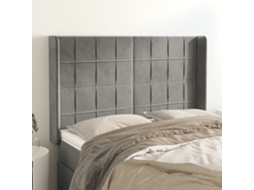 Vidaxl Cabeceira Cama C/ Abas Veludo 147x16x118/128 Cm Cinzento claro