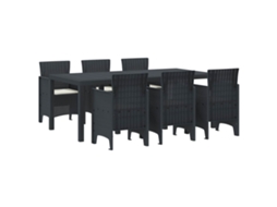 Vidaxl Conjunto De Jantar Para Jardim 7 Unid. Antracite Polipropileno