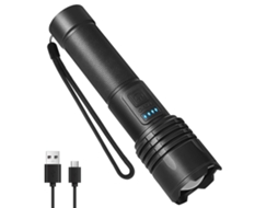 Lanterna Recarregável De Alto Lúmen, Lanternas Led Super Brilhantes Com 3 Modos, Luz De Flash Portátil Poderosa À Prova D'água Ipx6 Para Cam