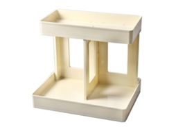 Suporte de Maquiagem de 2 Camadas, Transparente, Branco
