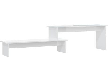 Móvel de TV 180x30x43 cm contraplacado branco brilhante