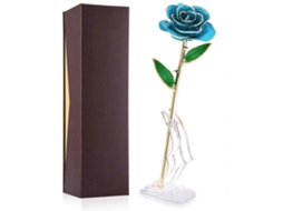 Rosa de Ouro 24k GOKOCO com Suporte para Haste