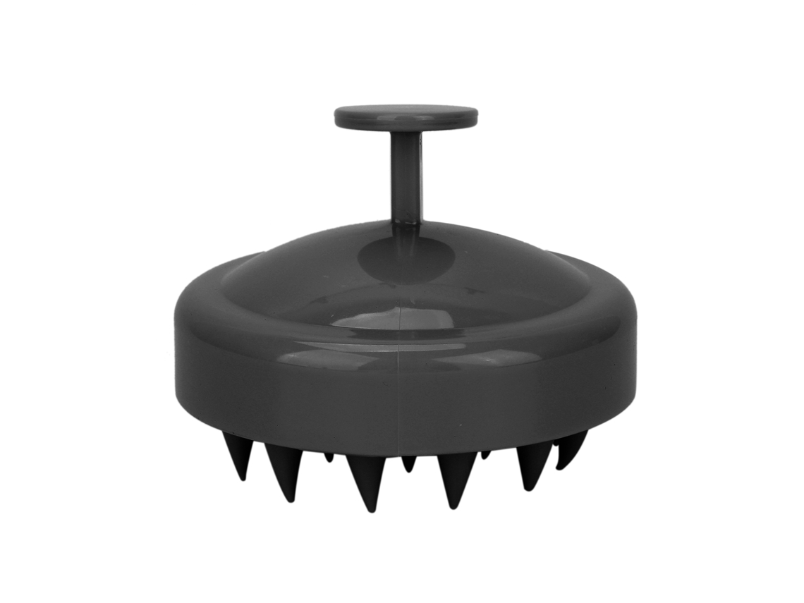 Escova De Massagem Para Cabelo E Couro Cabeludo Com Cerdas De Silicone Macio Escovador De Shampoo Na Ducha Preto