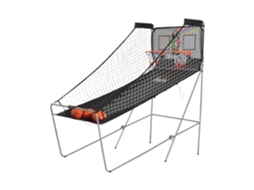 Conjunto De Cestos De Basquetebol Dobráveis E Portáteis - Cor: Preto E Branco – Aço 205 X 110 X 205 Cm
