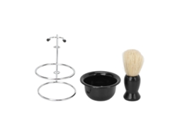 Conjunto de pincéis de barbear profissionais para homens, 3 peças, com copo e suporte.