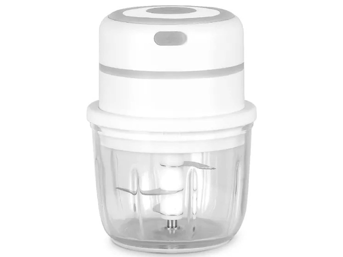 Amassador De Legumes E Frutas Elétrico Recarregável Via Usb, Picador De Alho, Cebola, Gengibre E Carne (branco)