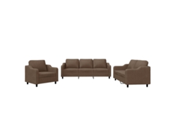 Conjunto de Sofás MAISON EXCLUSIVE (3 peças, castanho) tecido