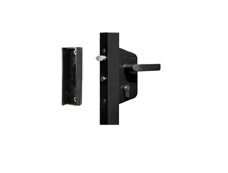 Fechadura De Portão Noir Lakz P1 Econômico Jardim/pedonal Com Portão Smklqf2 De Poliamida Fique Em Ral 9005 Por Locinox Generic