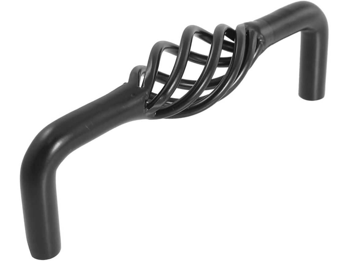 Puxador vazado torneado para porta de armário 10 cm preto CHABERLU