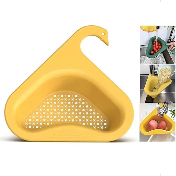 Prateleira Triangular Espessa Para Pia, Escorredor De Pia Em Formato Cisne, Prateleira De Armazenamento Para Escorredor Cozinha Frutas, Legumes