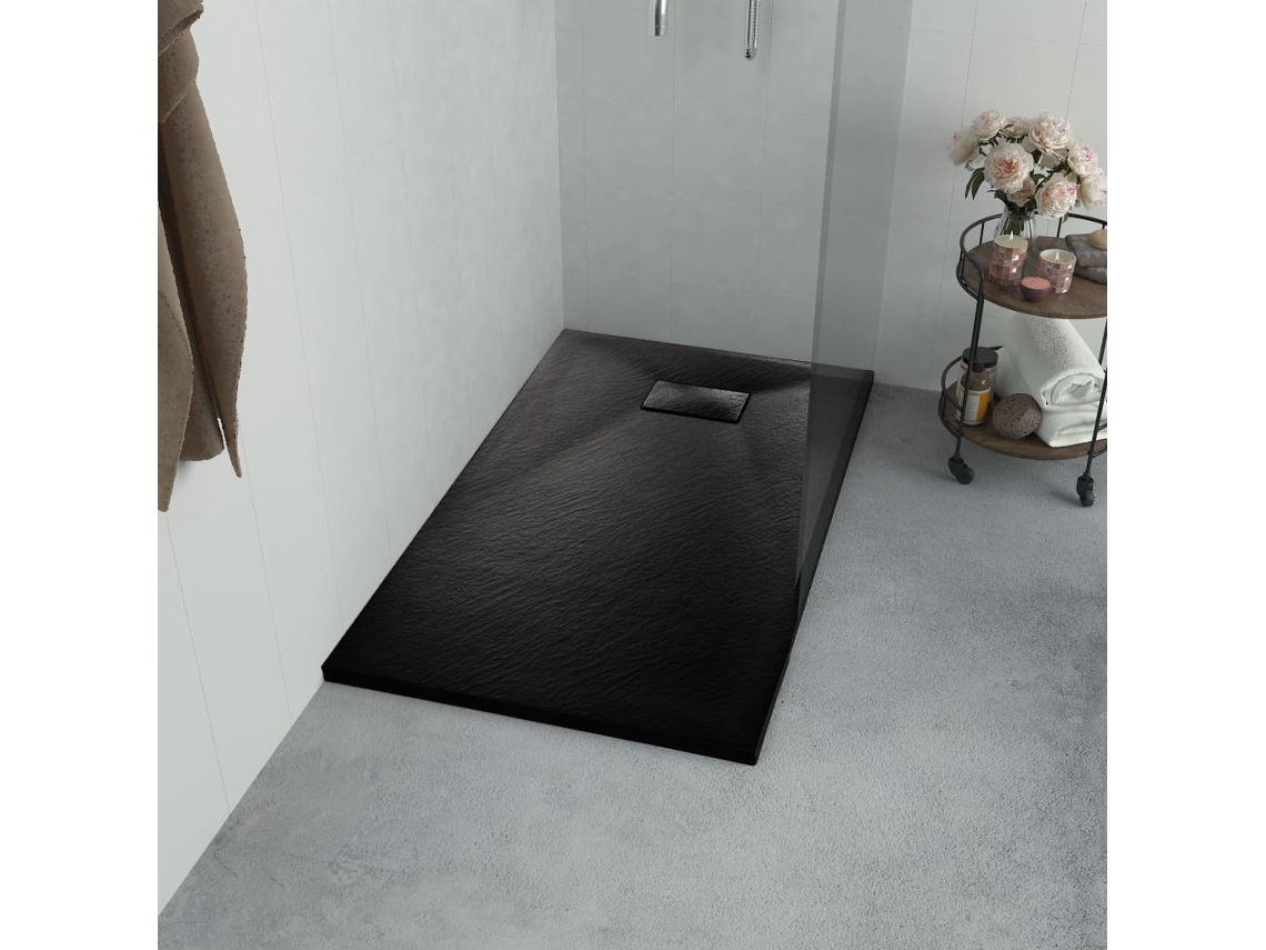 Vidaxl Base De Chuveiro Smc 80x80 Cm Preto