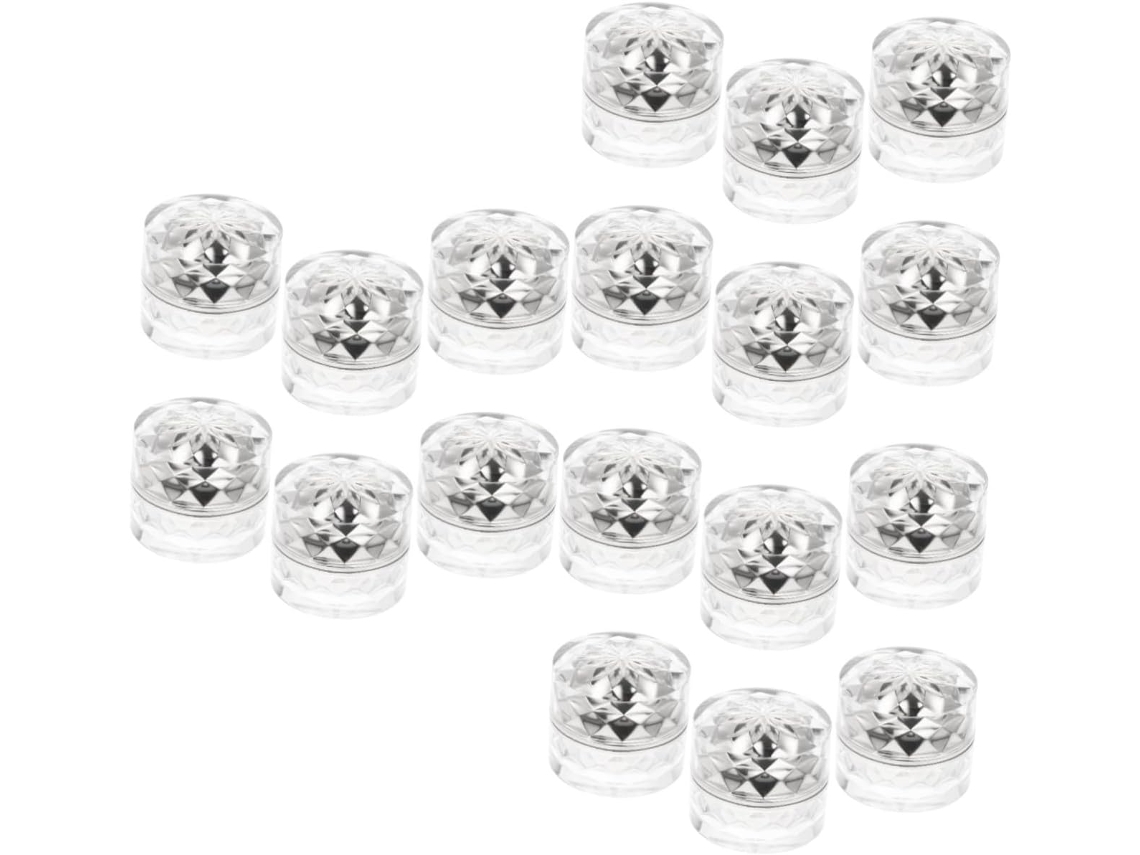 Conjunto De 18 Recipientes Acrílicos Em Formato De Diamante Para Viagens, Práticos E Ecológicos.