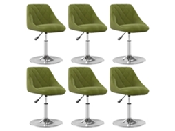 Vidaxl Cadeiras De Jantar Giratórias 6 Pcs Veludo Verde-claro