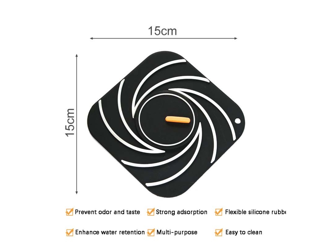 2 Unidades Tampa Anti-odor Ralo, Vedante De Piso Em Silicone Para Banheiro E Cozinha Black