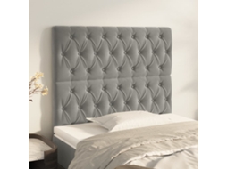 Cabeceira de cama 2 pcs veludo 100x7x78/88 cm cinzento-claro