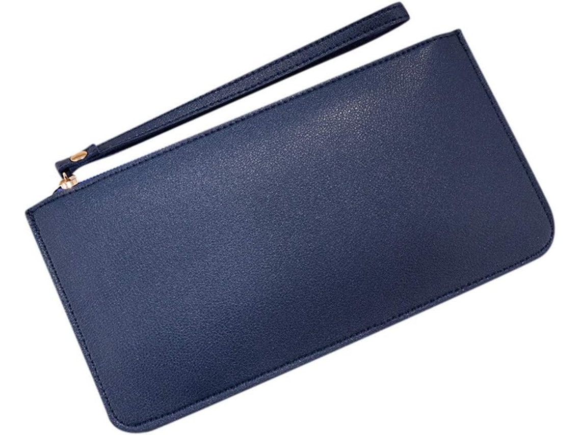 Porta-moedas Retro Com Fecho E Clip De Dinheiro - Bolsa De Arrumação - Azul Marinho