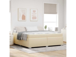 Estrutura da Cama com Colchão Creme Tecido MAISON EXCLUSIVE 200x200 cm