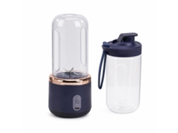 Liquidificadora Portátil Usb Recarregável Sem Fios, 6 Lâminas, 2 Copos, Azul
