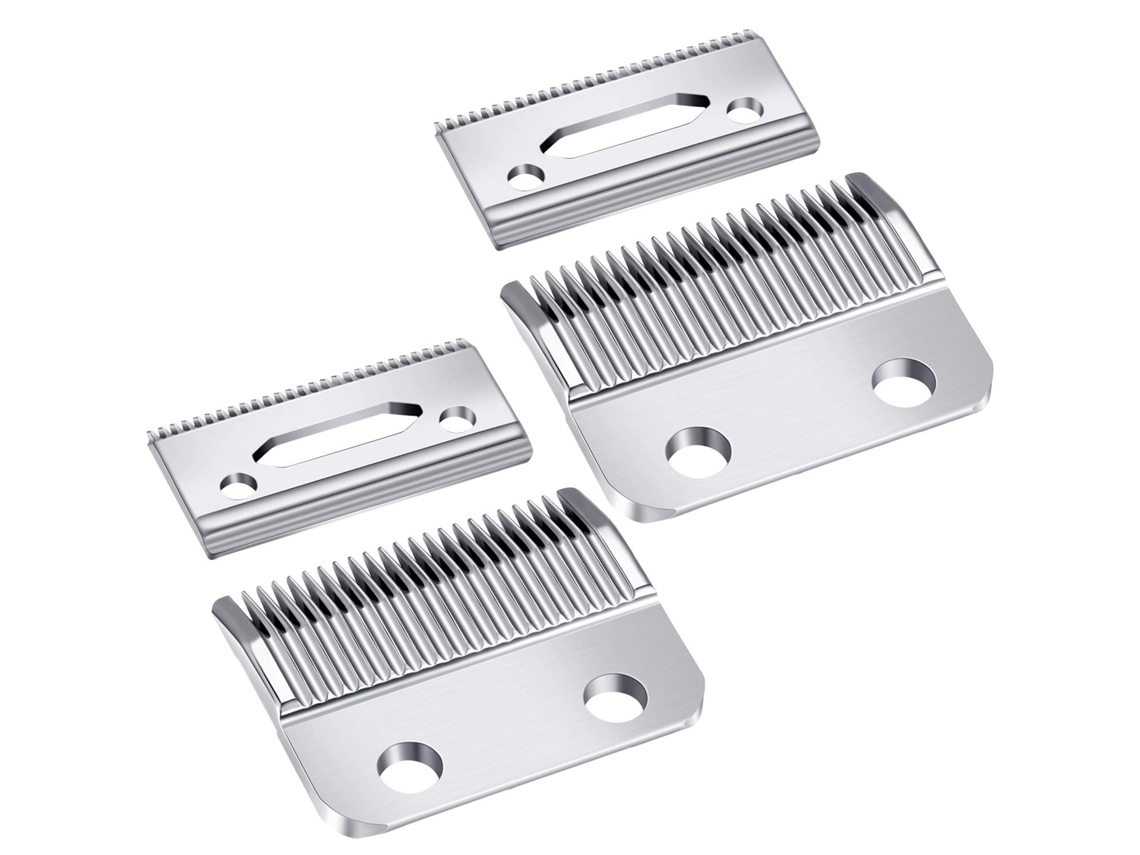 2 Conjuntos De Lâminas Ajustáveis Para Cortadores De Cabelo De Aço Inoxidável - 2 Furos, Compatíveis Com Vários Modelos