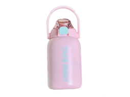 Garrafa Isolada LAXISCREED 850ml Rosa com Canudo