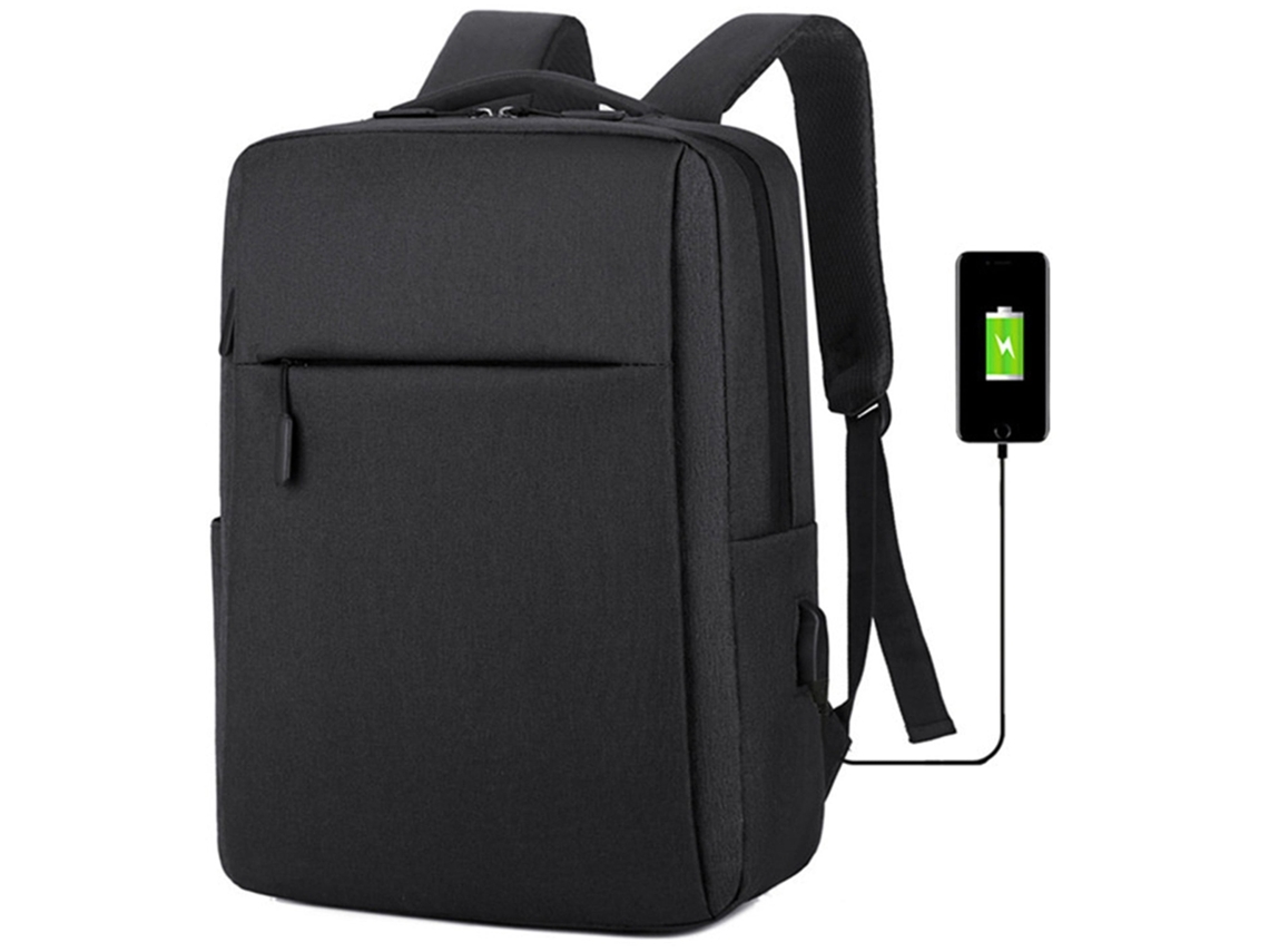 Mochila com Porta Usb Preta