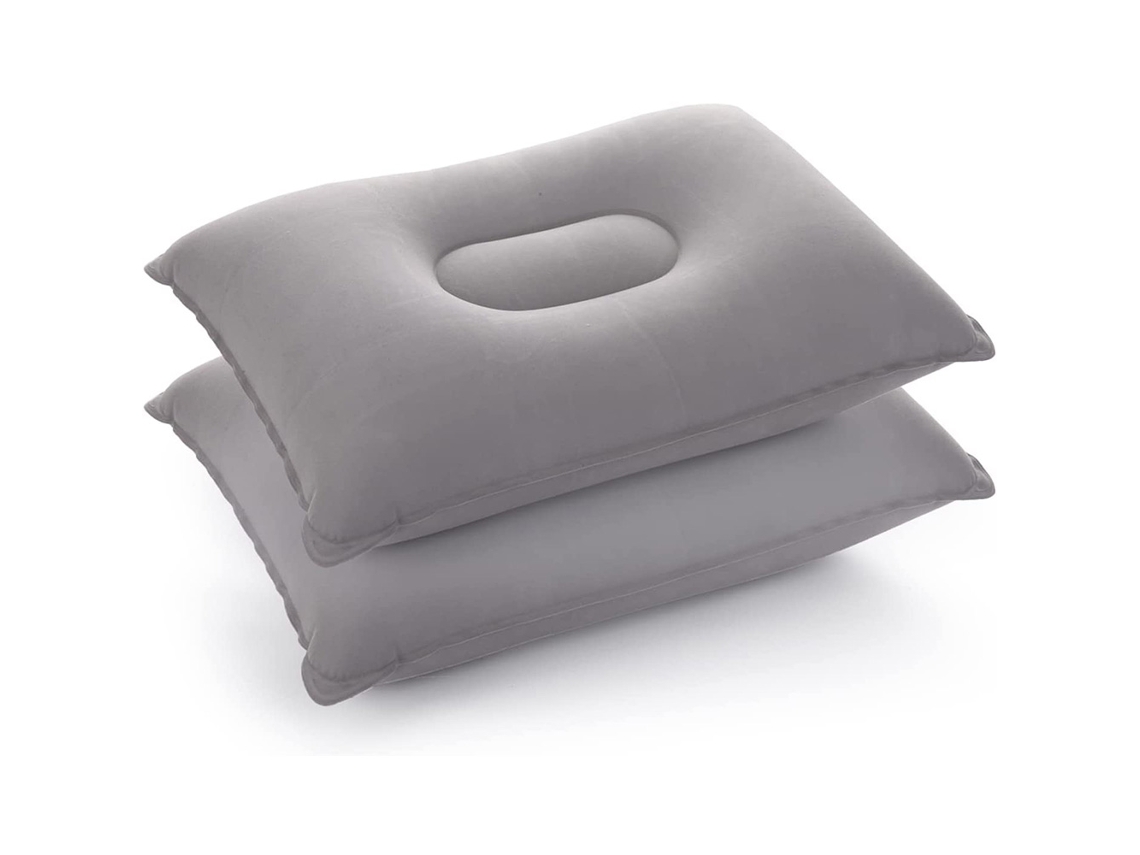 2 Peças de Almofada Inflável AQUAFORGE, para camping, praia, escritório, cinza