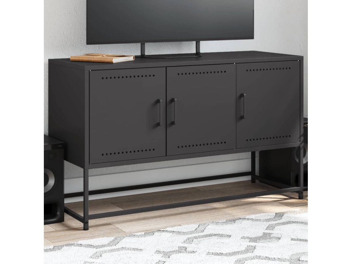 Vidaxl Móvel De Tv 100,5x39x60,5 Cm Aço Preto