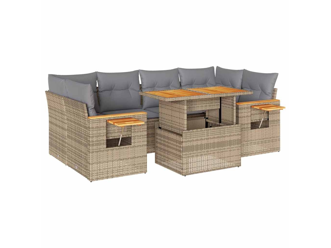Garden Sofa Set, Garden Sofa Sets Vidaxl Bege Rattan / Vime (n/a)