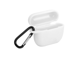 Capa De Silicone Protetora Para Carregador De Fones De Ouvido Bluetooth Ios Earbuds Pro/iii Branco Com Pisca Led Visível E Fivela Portátil
