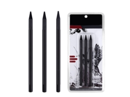 Set De Lápices De Carboncillo Profesional Com 3 Peças: Blando, Médio E Duro Para Desenho E Sombreado