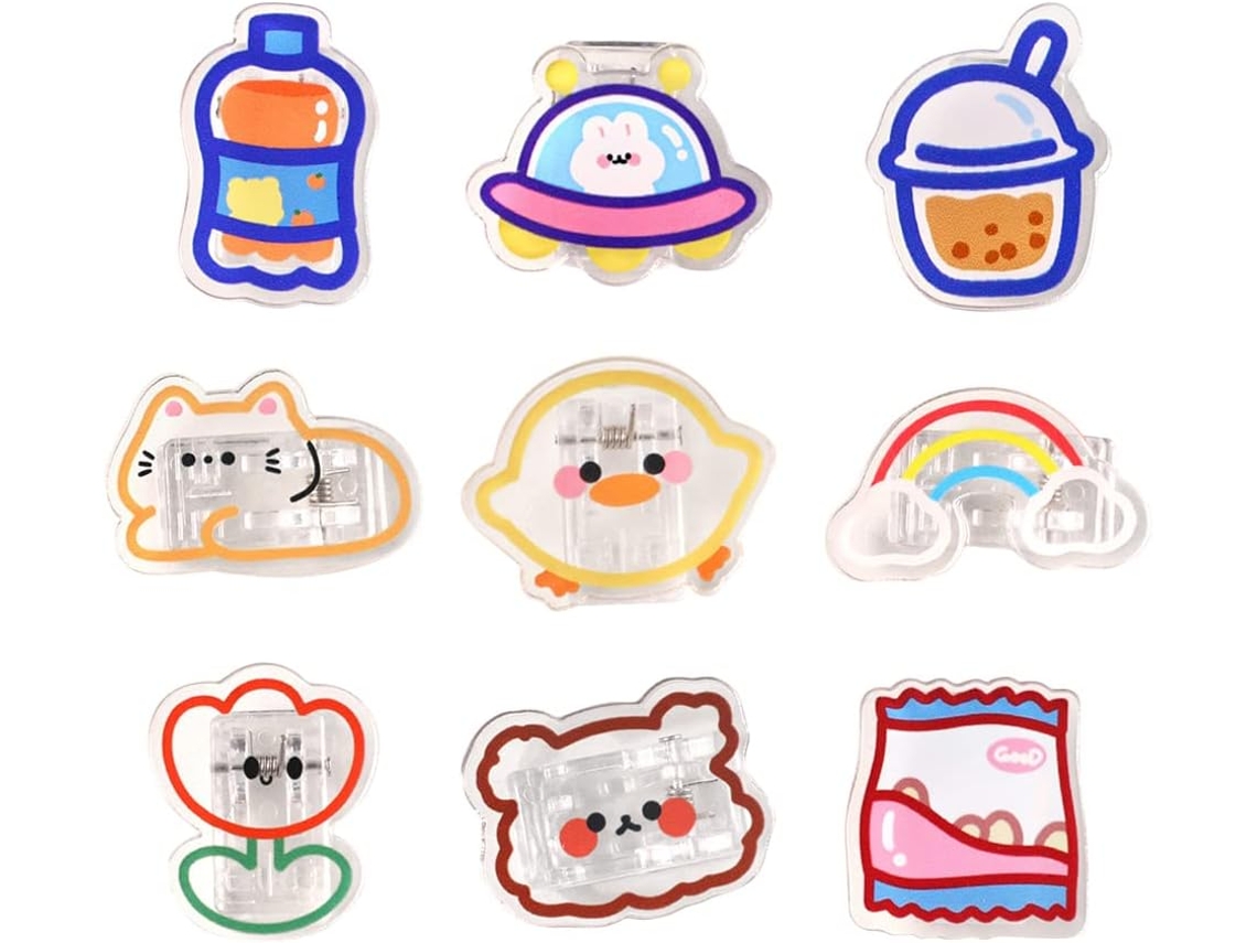 Callaron Conjunto De 9-clipes Coloridos Para Sacos Alimentos, Pequenos Clipes Multifuncionais Decorativos Para Fechar