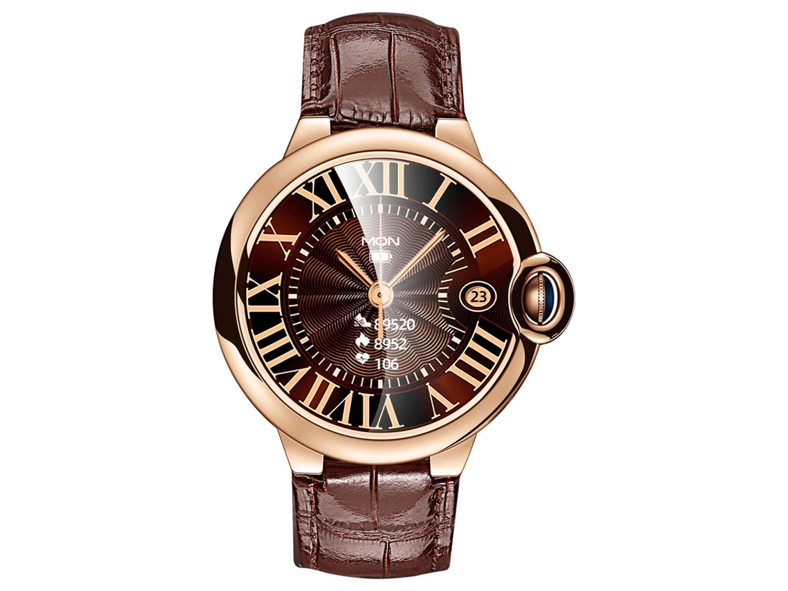 Smartwatch YIZHOOD Te158 Multifuncional Chamadas Bluetooth À Prova de Água Fitness Ouro