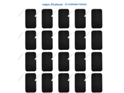 Adesivos de Eletrodo Não Tecido, 5*9cm, com Conector de 2mm MDUG (preto, 20 Unidades, 5x9cm)