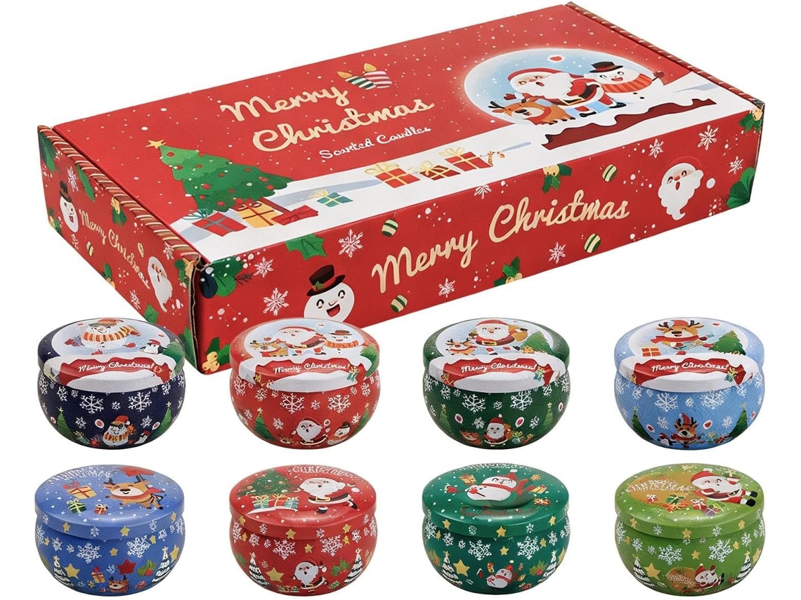 Conjunto De 8 Velas Perfumadas De Natal Para Decoração Natalina |