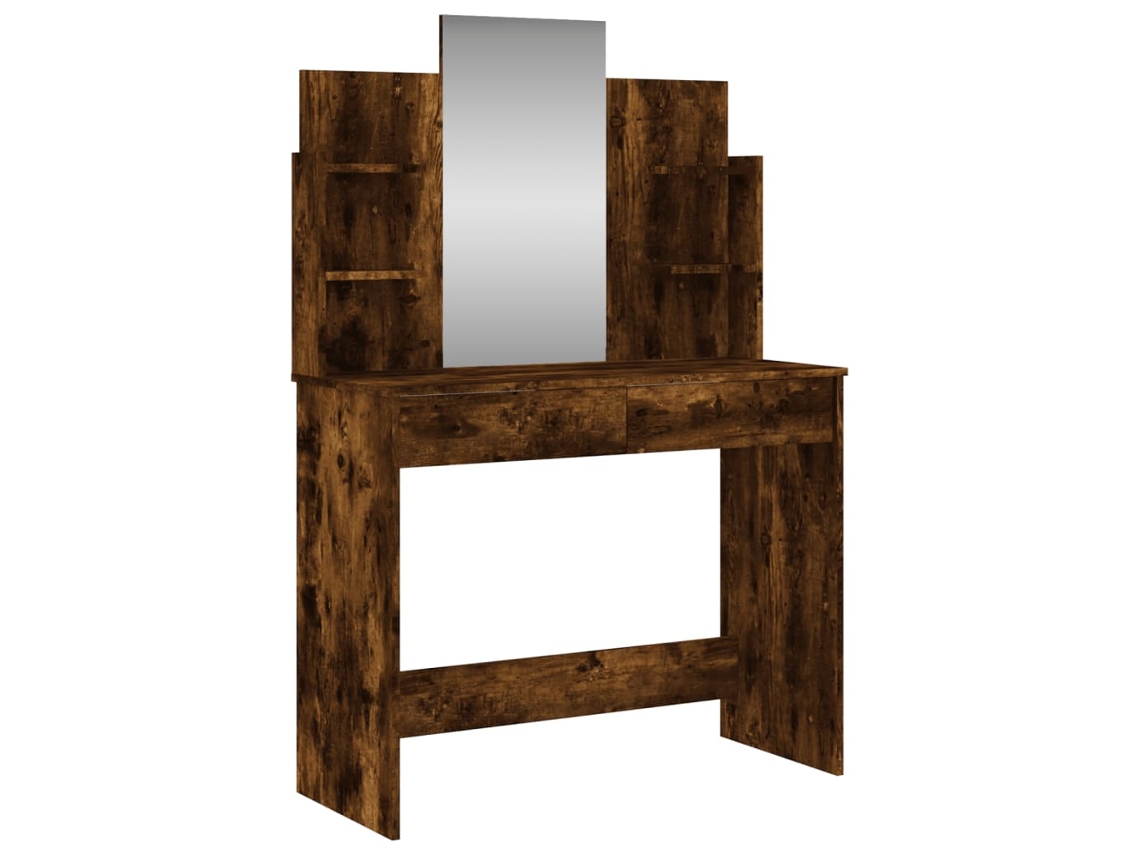 Toucador com Espelho 96x39x142 Cm Cor Carvalho Fumado MAISON EXCLUSIVE
