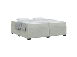 Estrutura da Cama Cinzento claro 200 X 200 Cm Tecido MAISON EXCLUSIVE