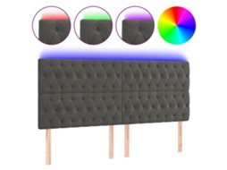 Led Headboard, Led Headboards Vidaxl Cinzeto Veludo (180 X 7 X 118/128 Cm)