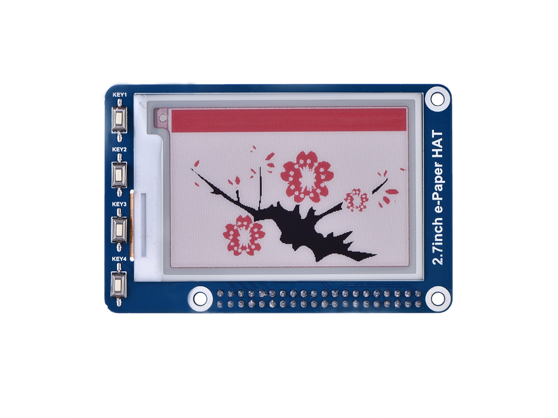 E-ink Display Hat (tela E-ink De 2,7 Polegadas Com Interface Spi De Baixo Consumo De Energia)