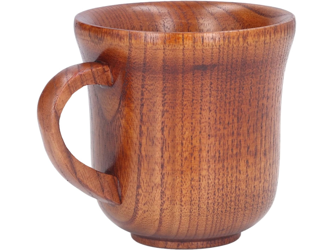 Caneca De Madeira Com Alça, 300ml, Térmica Para Café E Chá.