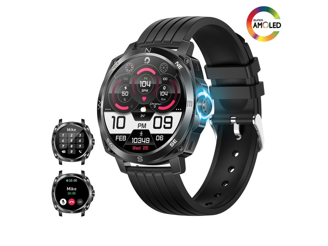 Smartwatch YEMAESRE I89 Tela Ultra Hd Amoled de 1 43 Polegadas com Atendimento de Chamadas Masculino Adequado para Iphone Android Preto