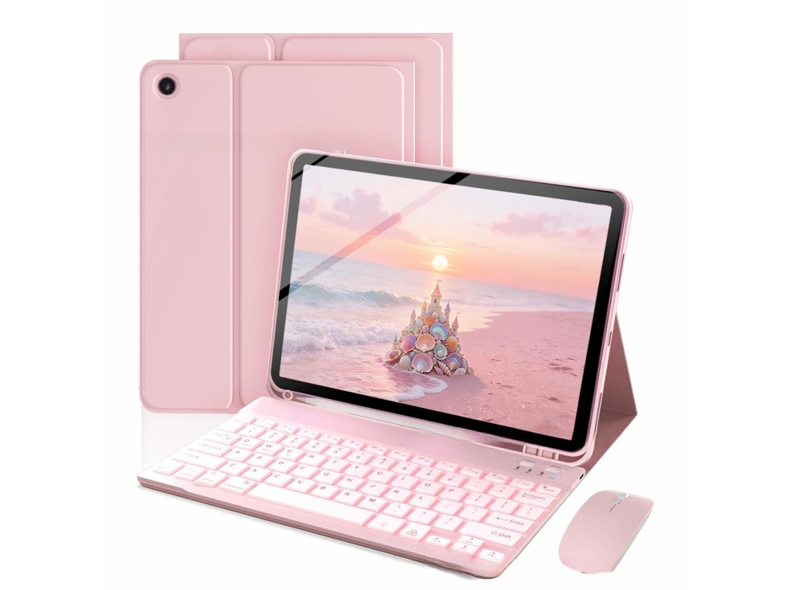 Capa Com Teclado E Mouse Bluetooth Retroiluminados Para Samsung A11 Plus De 11 Polegadas Sm-x230/x235/x236