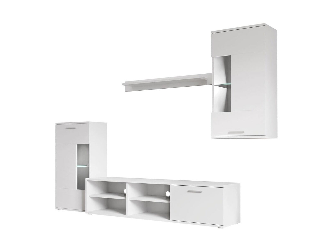 Conjunto de Móveis de Sala de Estar Airam Branco 230X200Cm SALDOSYSTOCKS