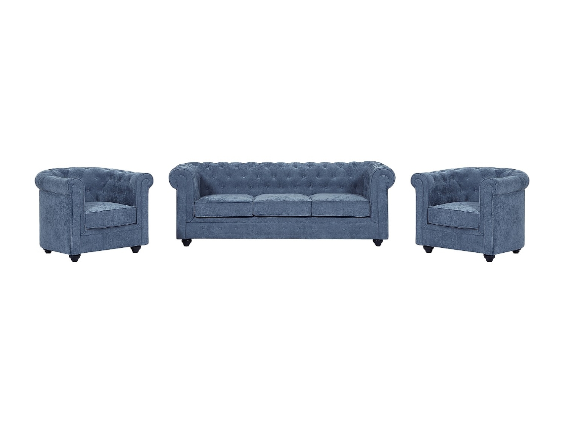 Conjunto Sofá e Poltrona Chesterfield VENTE UNIQUE