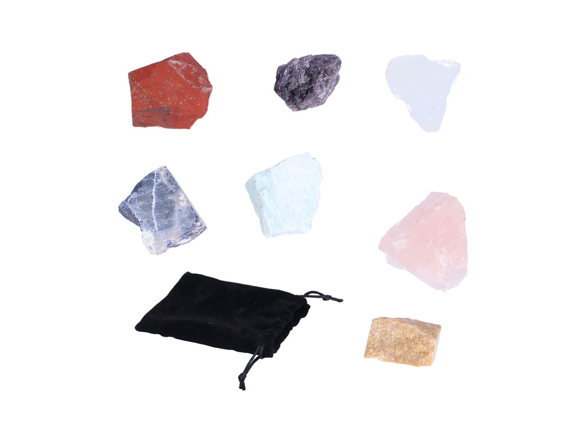 Set Piedras Cristal Curativas 7 Piezas Para Equilibrio Chakras Con Bolsa De Almacenamiento Para Hogar Y Oficina