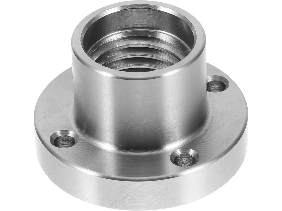 Adaptador para Torno de Madeira Topbathy 2 Polegadas em Aço Prateado com Flange Roscada 1 8 Tpi Projetos